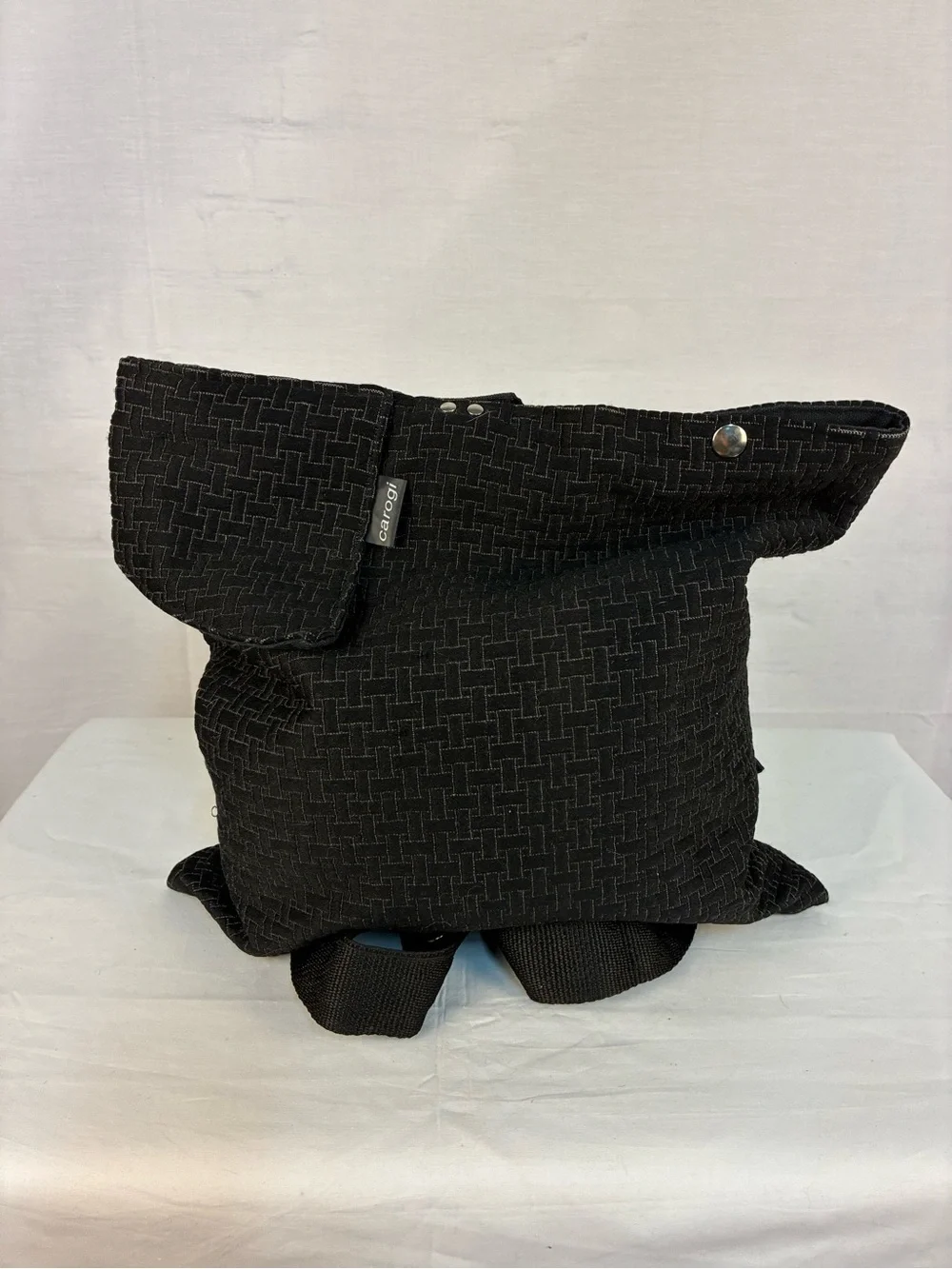 Carogi Convertible Backpack Tote in Charcoal Basket Weave